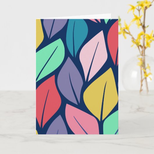 Farbenfrohe Blätter Natur Karte (Gelbe Blume)