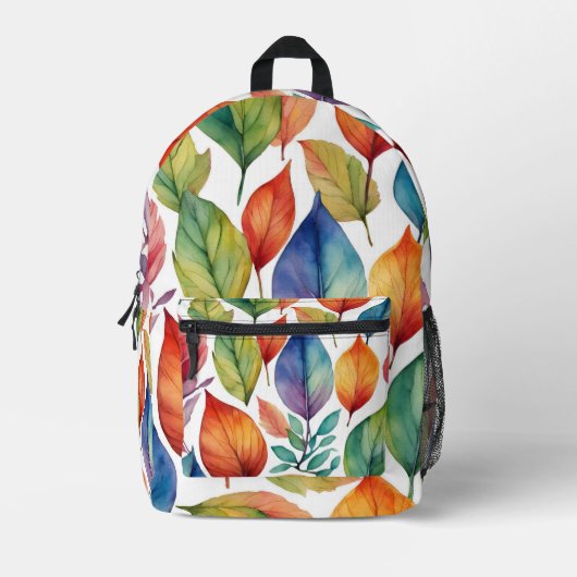 Farbenfrohe Blätter Naturkunstdesign Bedruckter Rucksack (Vorderseite)