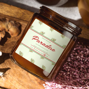 Farbenfrohe Blätter Palm Square Candle Label Desig Quadratischer Aufkleber