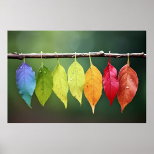 Farbenfrohe Blätter Stille Friedliche Natur Poster