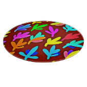 Farbenfrohe Blätter tanzen Muster Schneidebrett (Ecke)