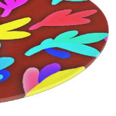 Farbenfrohe Blätter tanzen Muster Schneidebrett (Ecke)