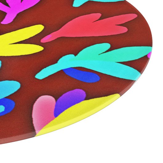 Farbenfrohe Blätter tanzen Muster Schneidebrett (Ecke)