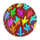 Farbenfrohe Blätter tanzen Muster Schneidebrett (Vorderseite)