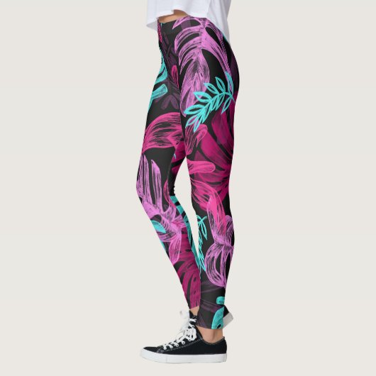 Farbenfrohe Blätter | Tropische Mode-Leggings Leggings (Links)