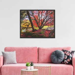 Farbenfrohe Blätter und Bäume im Herbst Landschaft Leinwanddruck