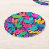 Farbenfrohe Blätter Vibranly Fall Design Runder Pappuntersetzer (Angewinkelt)