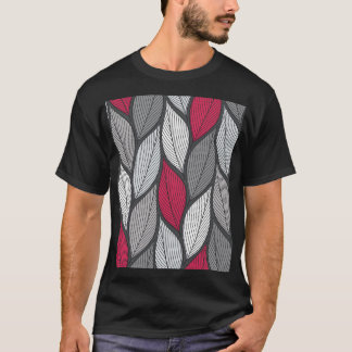 Farbenfrohe Blätter: von Hand gezeichnet nahtloses T-Shirt