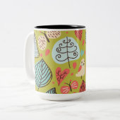 Farbenfrohe Blätter Zweifarbige Tasse (Vorderseite Links)