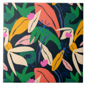 Farbenfrohe Blattmuster, lebhaft Fliese (Vorderseite)