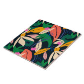 Farbenfrohe Blattmuster, lebhaft Fliese (Seite)