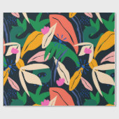 Farbenfrohe Blattmuster, lebhaft Geschenkpapier (Flach)