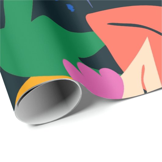 Farbenfrohe Blattmuster, lebhaft Geschenkpapier (Rolleneckpunkt)