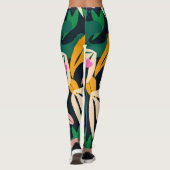 Farbenfrohe Blattmuster, lebhaft Leggings (Rückseite)