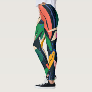 Farbenfrohe Blattmuster, lebhaft Leggings