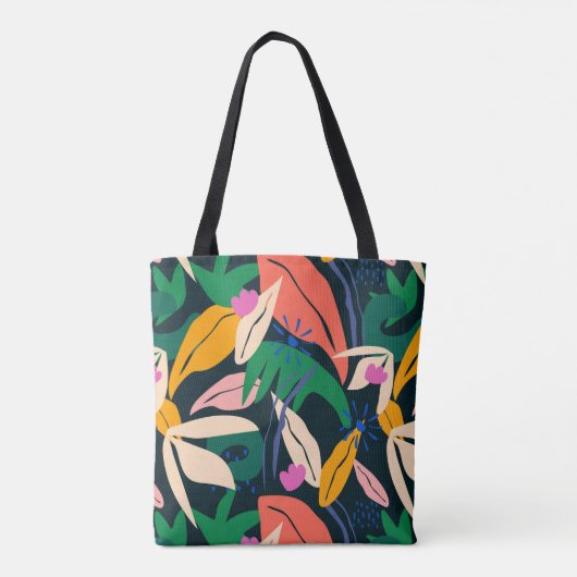 Farbenfrohe Blattmuster, lebhaft Tasche (Rückseite)