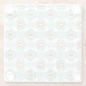 Farbenfrohe blau-bräunliche/braune Medaille Glasuntersetzer (Rückseite)