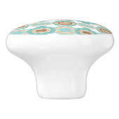 Farbenfrohe blau-bräunliche/braune Medaille Keramikknauf (Seitenansicht)