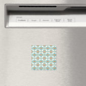 Farbenfrohe blau-bräunliche/braune Medaille Magnet (In Situ (Geschirrspüler))