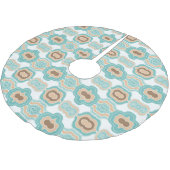 Farbenfrohe blau-bräunliche/braune Medaille Polyester Weihnachtsbaumdecke (Schrägansicht)