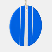 Farbenfrohe, blau-senkrechte Streifen Keramik Ornament (Rechts)