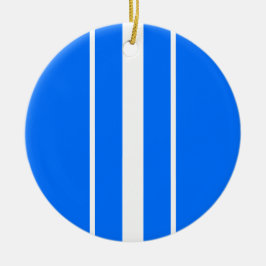 Farbenfrohe, blau-senkrechte Streifen Keramik Ornament