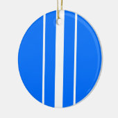 Farbenfrohe, blau-senkrechte Streifen Keramik Ornament (Links)