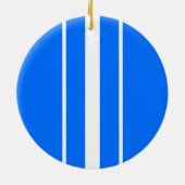 Farbenfrohe, blau-senkrechte Streifen Keramik Ornament (Hinten)