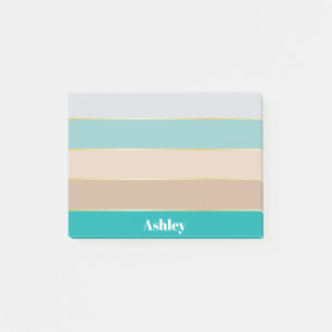 Farbenfrohe, blaue Beige Personalisierte Farbstrei Post-it Klebezettel