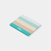 Farbenfrohe, blaue Beige Personalisierte Farbstrei Post-it Klebezettel (angewinkelt)