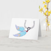 Farbenfrohe blaue Federn Hufeisen-Mitteilungskarte Karte (Gelbe Blume)