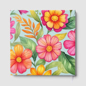 farbenfrohe blaue florale mexikanische Fiesta Wedd Gästebuch (Rückseite)