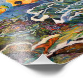 Farbenfrohe blaue, gelbe Meerestiere Fotodruck (Ecke)