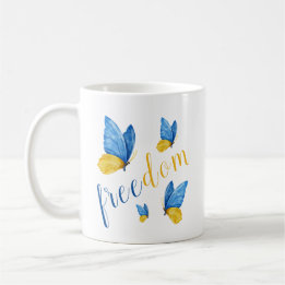 Farbenfrohe blaue Gelbe Schmetterling Kaffeetasse