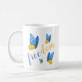 Farbenfrohe blaue Gelbe Schmetterling Kaffeetasse