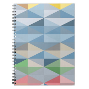 Farbenfrohe blaue Geometrie-Dreieck-Muster Notizblock