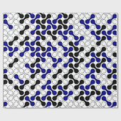 Farbenfrohe blaue geometrische Metaballmuster Geschenkpapier (Flach)