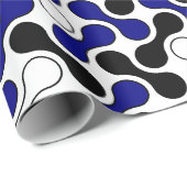 Farbenfrohe blaue geometrische Metaballmuster Geschenkpapier (Rolleneckpunkt)