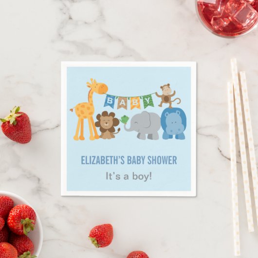 Farbenfrohe blaue Jungle Animals Kinderdusche Serviette (Beispiel)