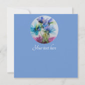 Farbenfrohe blaue Lila rosa grüne Blumenkunst (Rückseite)