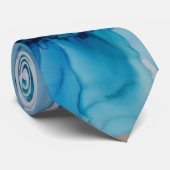 Farbenfrohe blaue Lila rosa grüne Blumenkunst Krawatte (Gerollt)