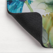 Farbenfrohe blaue Lila rosa grüne Blumenkunst Mousepad (Ecke)