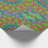 Farbenfrohe, blaue, Lila Urlaubskreise Geschenkpapier (Ecke)