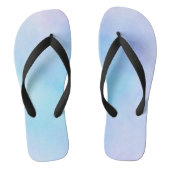 Farbenfrohe blaue Lila Wellenpaare von Flip Flops Badesandalen (Fußbett)