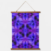 Farbenfrohe, blaue Lila Wirbel Abstrakt Wandteppich Mit Holzrahmen (Vorderseite)