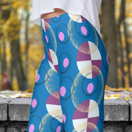 Farbenfrohe blaue Nucleus-Muster Leggings