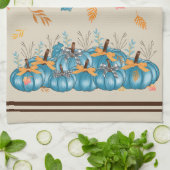Farbenfrohe blaue Pumpkins Beige Küchentücher (Gefaltet)
