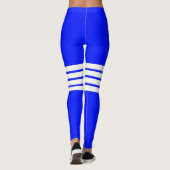 Farbenfrohe blaue Retro Streifen Streifen Streifen Leggings (Rückseite)