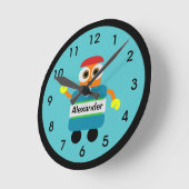 Farbenfrohe blaue Roboter - Acrylmauer Runde Wanduhr (Winkel)