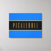 Farbenfrohe, blaue, schwarze PICKLEBALL Streifen Leinwanddruck (Vorderseite)